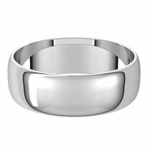 Image of 6mm SIZE 12 - 10k White Gold Wedding Band Half Round Standard Fit Ring New