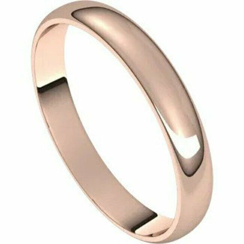 Image of SIZE 16.5 - 3mm 18kt Rose Gold Wedding Band Half Round Ultra-Light Bridal Ring