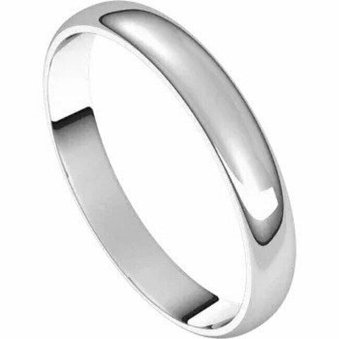 Image of 3mm 18kt White Gold Wedding Band SIZE 8.5 Half Round Ultra-Light Ring Unisex