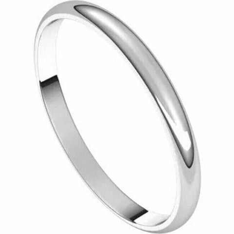 Image of SIZE 7.5 - 18kt White Gold Wedding Band 2 mm Wide Half Round Ultra-Light Ring