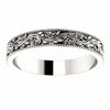 SIZE 4.5 - Platinum 4.0 mm Wide Sculptural-Inspired Milgrain Bridal Wedding Band