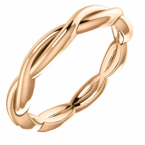 Image of SIZE 4 - 14K Rose Gold Infinity-Inspired Wedding Band 2.75mm Wide Free Shipping