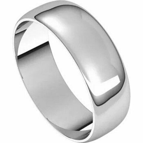 Image of 6mm SIZE 5.5 - 10k White Gold Wedding Band Half Round Standard Fit Ring New