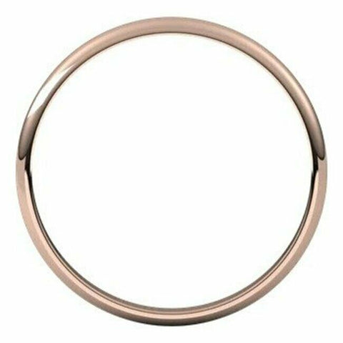 Image of SIZE 16.5 - 18kt Rose Gold Wedding Band 2 mm Wide Half Round Ultra-Light Ring