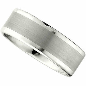 SIZE 12 - Satin Polished White Dura Tungsten Wedding Band 8.3mm FREE Shipping