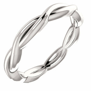 SIZE 4.5 - Platinum Infinity Inspired Wedding Band 2.75mm Wide Free Shipping New