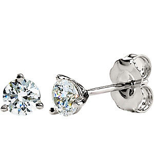 1.25 ct 14k White Gold MOISSANITE Stud Earrings Round FREE Shipping New