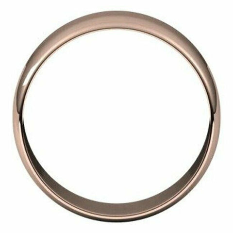 Image of 8mm Solid 18k Rose Gold Wedding Band Sizes 4-20 Half Round Ultra Light Ring