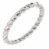 SIZE 4 - Rope Eternity Wedding Band 14K White Gold 2.2mm Wide Ring Free Shipping