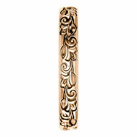 SIZE 6 - 14k Rose Gold Vintage Inspired Sculptural Wedding Band 3.5 mm wide New