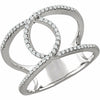 1/5 CTW Diamond Interlocking Loop Fashion Ring 14kt White Gold Size 7