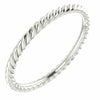 Sterling Silver Skinny Rope Band 2.0 mm wide Sizes 4-8 including 1/2 sizes