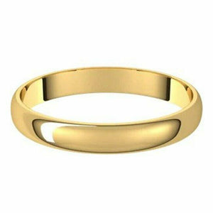 3mm Size 9 - 18kt Yellow Gold Wedding Band Half Round Ultra-Light Unisex Ring