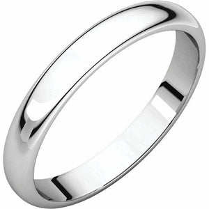 SIZE 6 - Platinum 4mm wide "Half Round" Light Wedding Band 45% off Sug. Retail