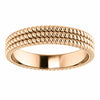 SIZE 4 - 14K ROSE GOLD Layered Stacked ROPE BAND 4.5mm Wide Ring Free Shipping