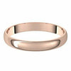 SIZE 9.5 - 3mm 18kt Rose Gold Wedding Band Half Round Ultra-Light Bridal Ring
