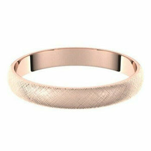 SIZE 10 - 3mm 10K Rose Gold Florentine Finish Wedding Band Ultra Light Weight