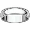 SIZE 7 - Plain 14k White Solid Gold Wedding Band 5.0mm Wide Ring FREE Shipping