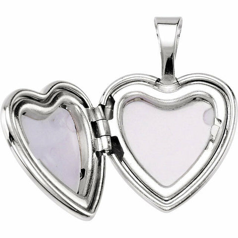 Image of Sterling Silver Mi Bautizo Small Heart Locket 12 x 12.5mm New Religious