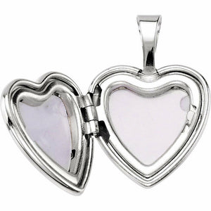 Sterling Silver Mi Bautizo Small Heart Locket 12 x 12.5mm New Religious