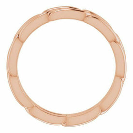 14kt Rose Gold SIZE 6.5 Chain Link Band 3 mm wide Wedding Band Jewelry New