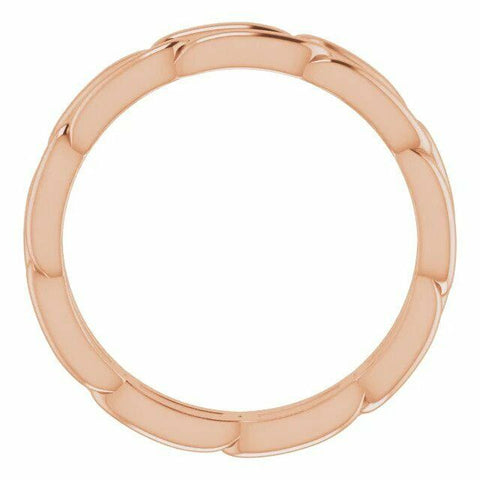 Image of 14kt Rose Gold SIZE 6.5 Chain Link Band 3 mm wide Wedding Band Jewelry New