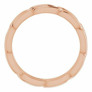 14kt Rose Gold SIZE 6.5 Chain Link Band 3 mm wide Wedding Band Jewelry New