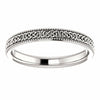 SIZE 7 -14K White Gold 3mm Wide Celtic-Inspired Milgrain Wedding Band / Ring