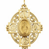 14K Yellow Gold MIRACULOUS MARY CROSS Medal Pendant 35x28 mm Religious Gift Idea