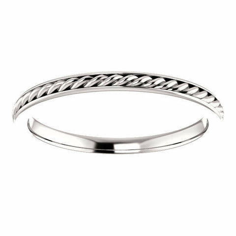 Image of New SIZE 7.5 - 2mm 14K White Gold Rope Wedding Band / Fashion Ring 40% off Sale