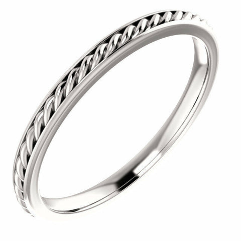 Image of New SIZE 7 - 2mm 14K White Gold Rope Wedding Band / Fashion Ring 40% off Sale