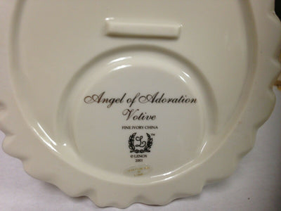 The Angel of Adoration Votive by Lenox 2001 Handcrafted Ivory China 24kt Accents