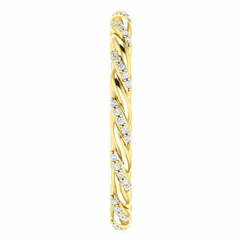 Image of SZ 4 - 1/6 CTW Diamond Rope Eternity Band 14K Yellow Gold 3mm Wide 40% off MSRP