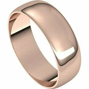 Size 19 - 6mm 10K ROSE GOLD Wedding Band Half Round Standard Fit Ring New