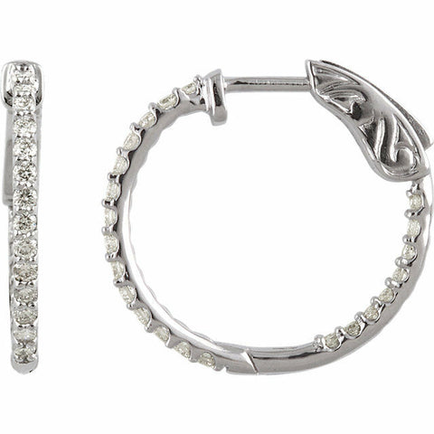 Image of 50% off SRP 1/2 cttw Diamond Inside Outside Hoop Earrings LIMITED TIME SALE