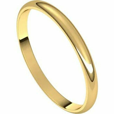 Image of SIZE 15 - 18kt Yellow Gold Wedding Band 2 mm Wide Half Round Ultra-Light Ring