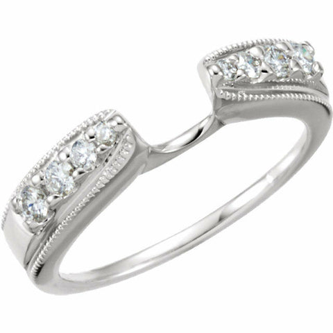 Image of 1/4 ctw Diamond Ring Enhancer 14kt White Gold Size 6 Engagement Ring Enhancer