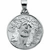 14K White Gold FACE OF JESUS Pendant Medal Religious Jewelry New FREE Shipping