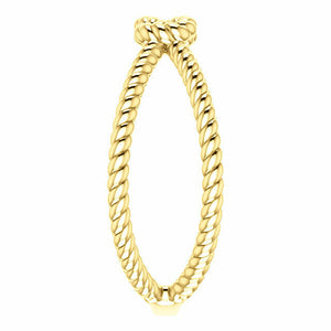 14kt Yellow Gold Rope Knot Ring Fashion Jewelry Free Shipping Ladies Size 7