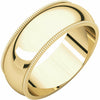 Size 11 - 10k Yellow Gold 10mm Wide Milgrain Wedding Band Free Shipping