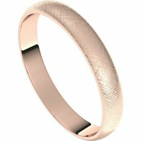 Image of SIZE 4 - 3mm 10K Rose Gold Florentine Finish Wedding Band Ultra Light Weight