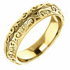 SIZE 9 - 14K Yellow Gold Sculptural Wedding Band with Milgrain Center 5 mm