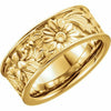 SIZE 6 - 8.25mm Wide 10kt Yellow Gold Floral Design Wedding Band or Fashion Ring