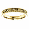 SIZE 5.5 - 14K Solid Yellow Gold Floral Inspired Wedding Band 3.5mm Wide Ring