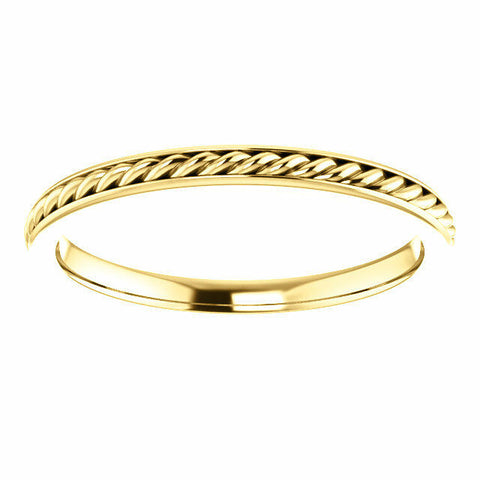 Image of New SIZE 6 - 2mm 14K Yellow Gold Rope Wedding Band / Fashion Ring 40% off Sale