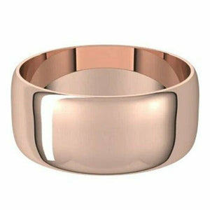 8mm Solid 18k Rose Gold Wedding Band Sizes 4-20 Half Round Ultra Light Ring