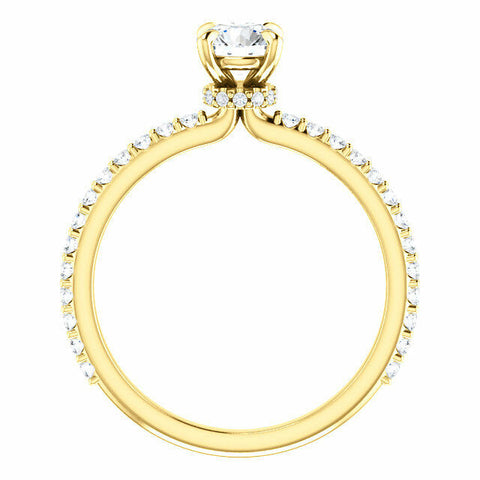 Image of 14K Yellow Gold Round Forever One Moissanite & 1/3 CTW Diamond Engagement Ring