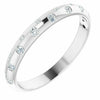 SIZE 7 - 14K White Gold 1/6 CTW Diamond Anniversary Band with Rhodium Finish