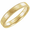 SIZE 9.5 - 14K Yellow Gold Flat Milgrain Comfort Fit Satin & Hammer Finish Band