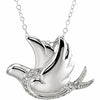 NEW DEAL Dove Necklace Sterling Silver and Cubic Zirconia 18" Inch Necklace